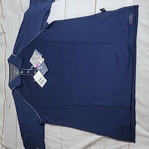 PRO Celebrity Hi Cool Aloha Polo Navy and Gray size Small Great Sea Crew Apparel